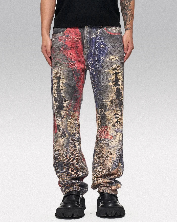 Y2k printed jeans ’Ryu’ - TECHWEAR STORM™