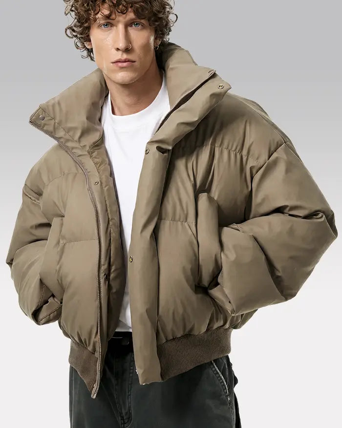 Y2k puffer jacket ’Kusan’ - Khaki / M