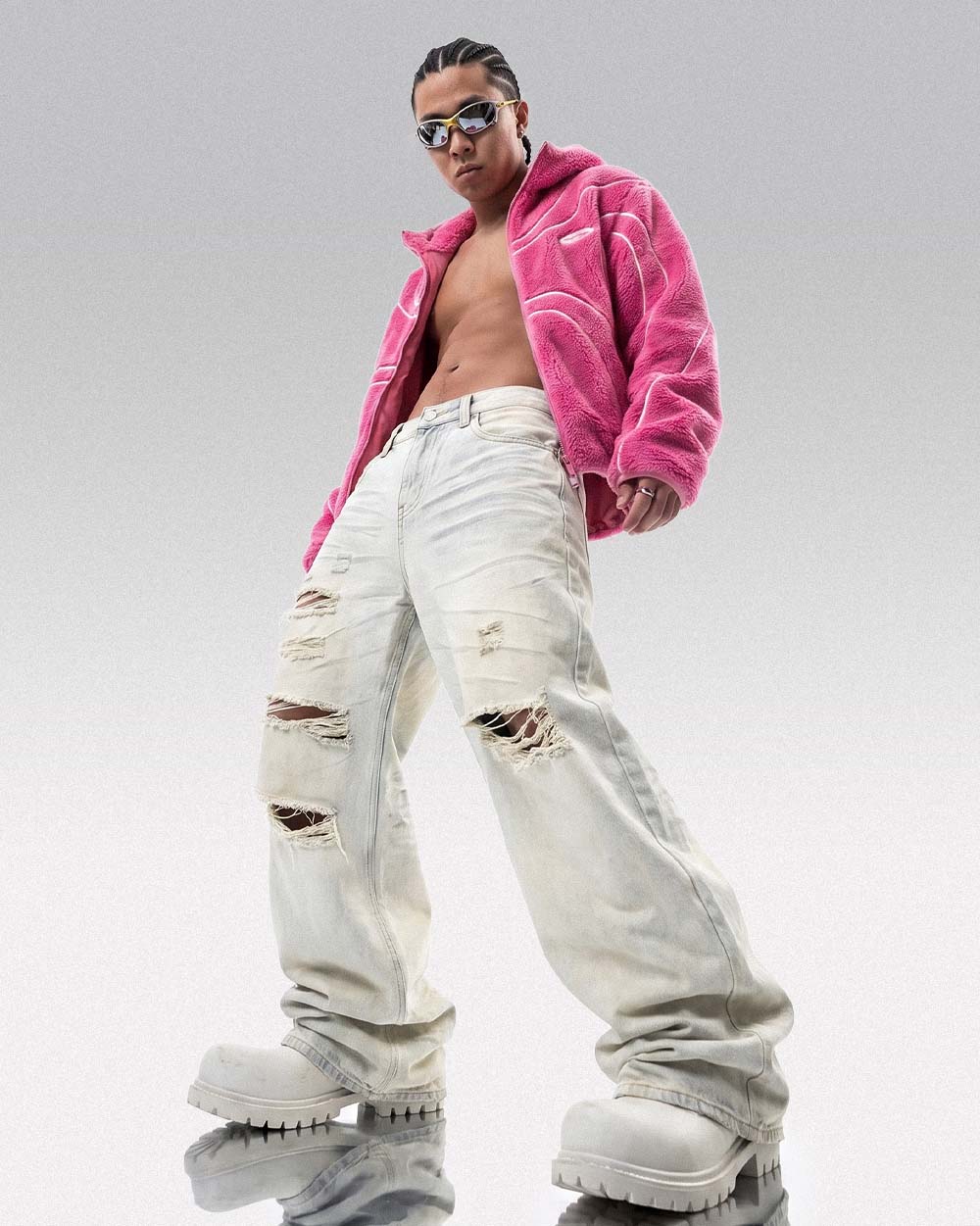 Y2k white jeans 