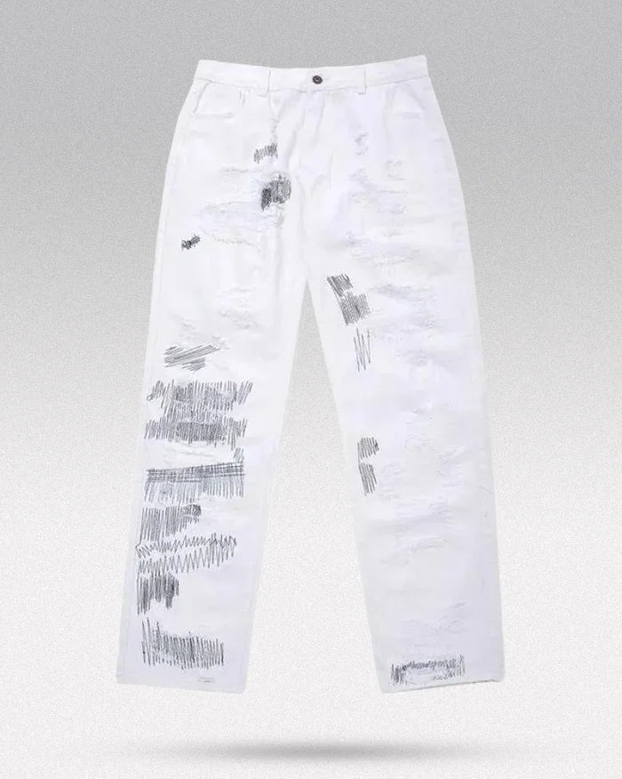 Y2k white jeans ’Kasama’ - TECHWEAR STORM™