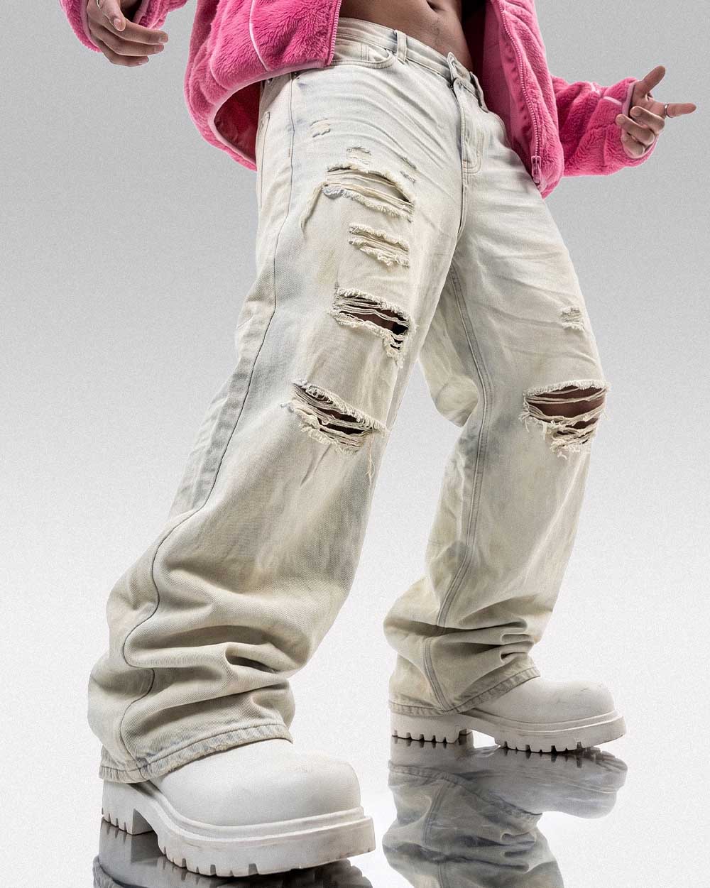 Y2k white jeans 