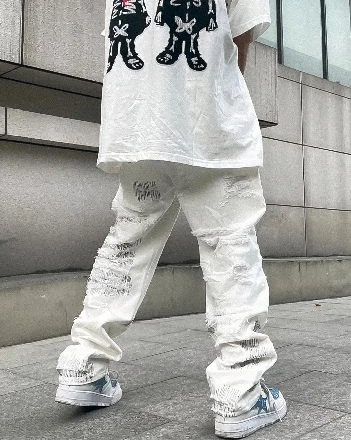 Y2k white jeans ’Kasama’ - TECHWEAR STORM™