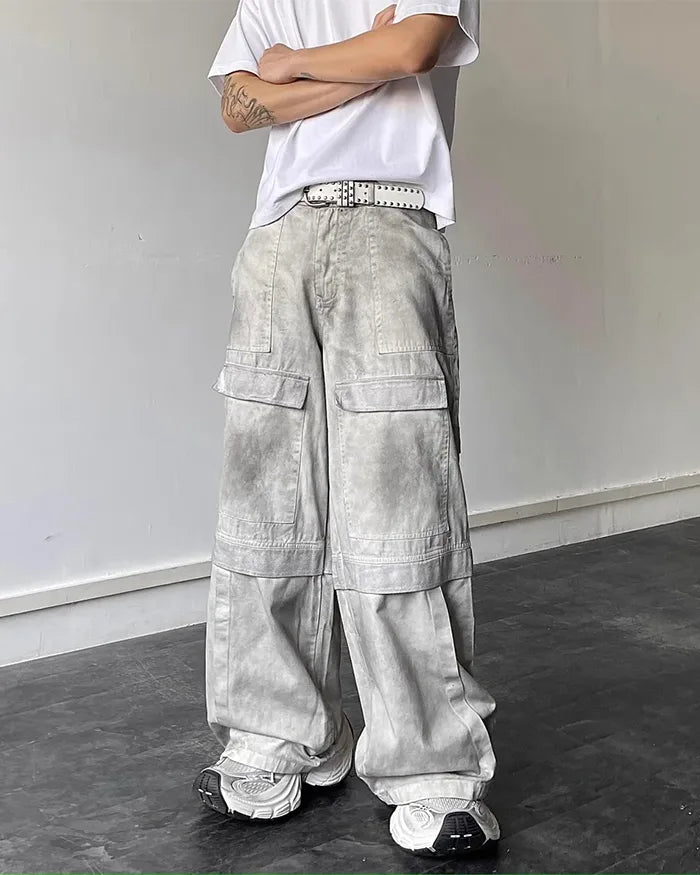 man wearing Y2k wide leg jeans "Shimo"