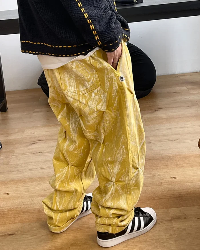 Yellow baggy jeans ’Teyaba’ - TECHWEAR STORM™