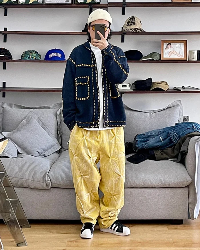 Yellow baggy jeans ’Teyaba’ - TECHWEAR STORM™