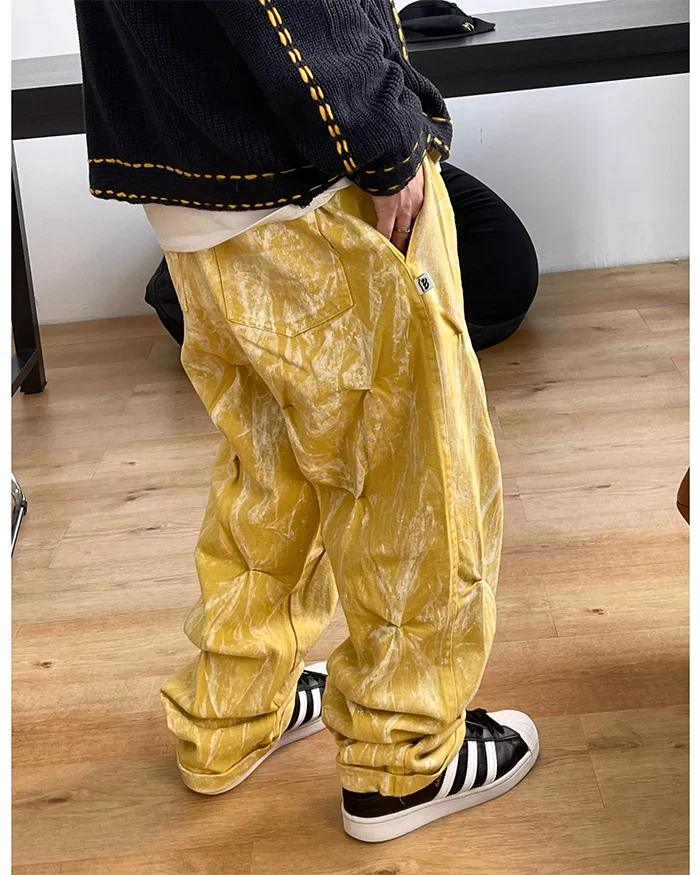 Yellow baggy jeans ’Teyaba’ - TECHWEAR STORM™